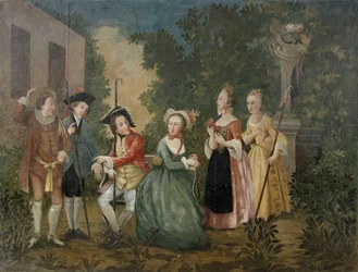 Eine elegante Gesellschaft im Park